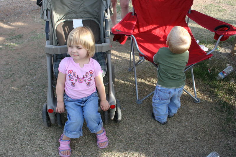 Kids watch the game