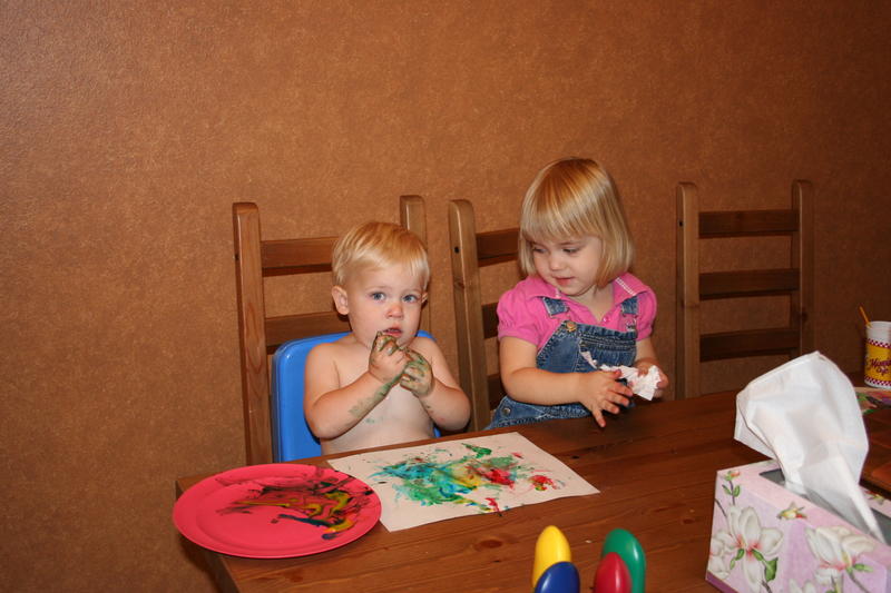 Micah and Ali painting