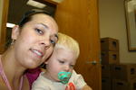 Micah helping mommy sign